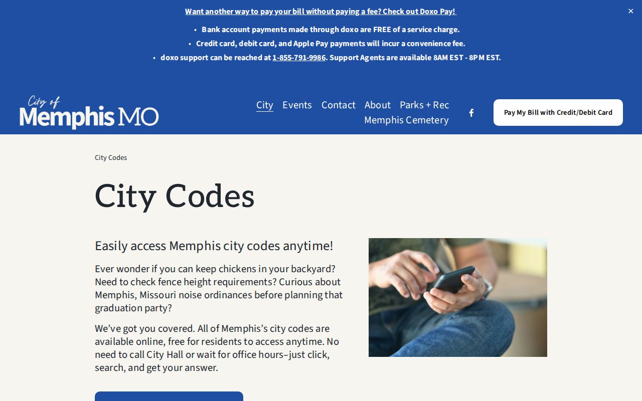 Memphis court records city code access page