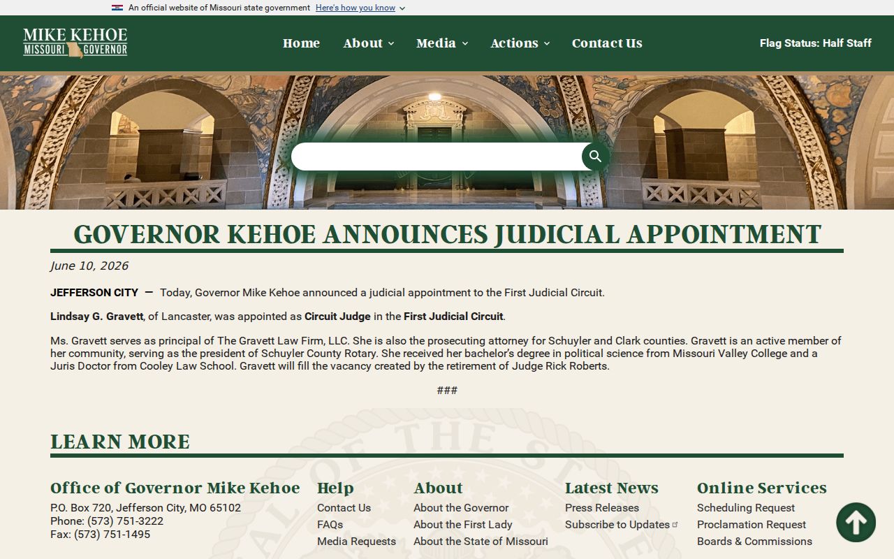 Rutledge court records First Judicial Circuit appointment source