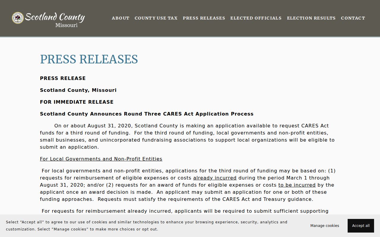 Rutledge court records Scotland County press-release archive